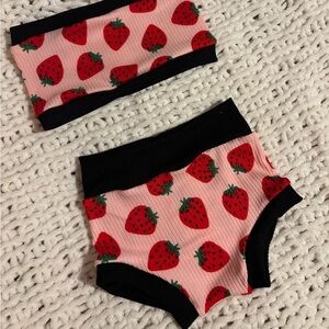 Strawberry Print Kids top and Shorts Set